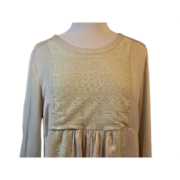 Umgee Tunic Top Size Large L Boho Babydoll Lace Lined 3/4 Sleeve Cotton Blend - Picture 6 of 9